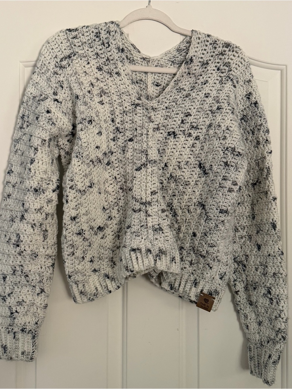 Handmade Chunky Speckled Knit Sweater Made by Danibee